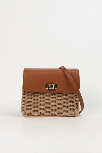 Bolsa Crossbody Lydia Camel Ráfia