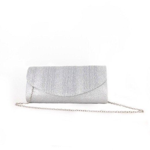 Bolso De Mano Con Cadena Plateado