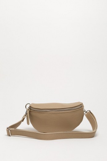 Bolso Riñonera de Piel Taupe