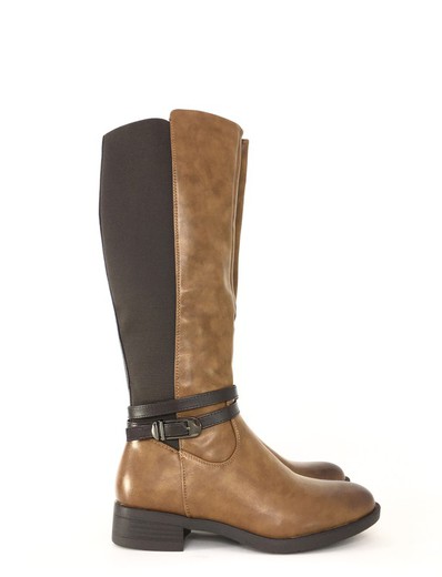 Bota de couro estilo equestre