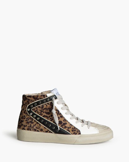 Sneakers alte con stampa leopardata del marchio Corina RIF. M4502