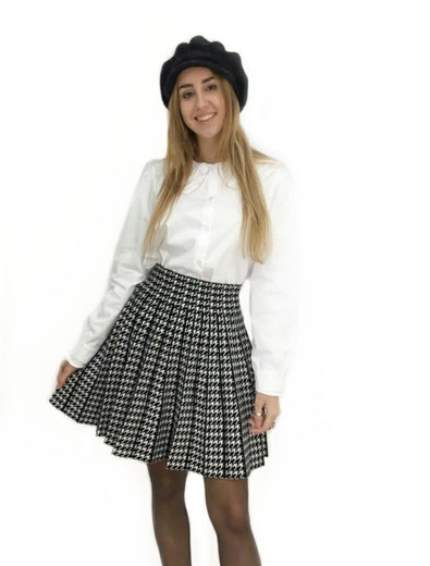 Saia de malha Houndstooth