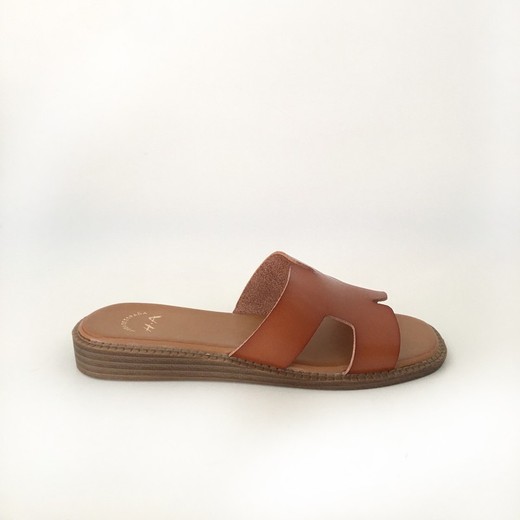 Sandalia Plana Retro Cuero