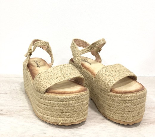 Sandalias Mujer Plataforma Esparto Natural