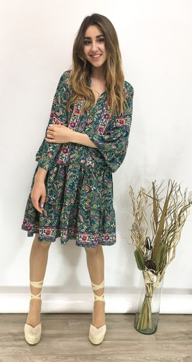 Vestido Ancho Estilo Boho Verde