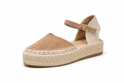 Alpargata plataforma bege natural