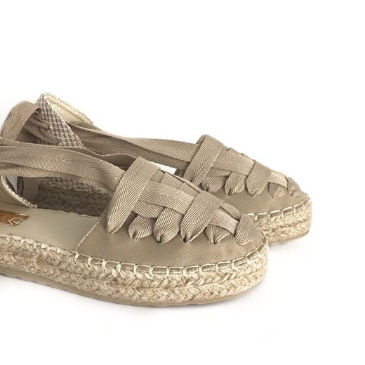 Alpargata Plana Tipo Valenciana Beige