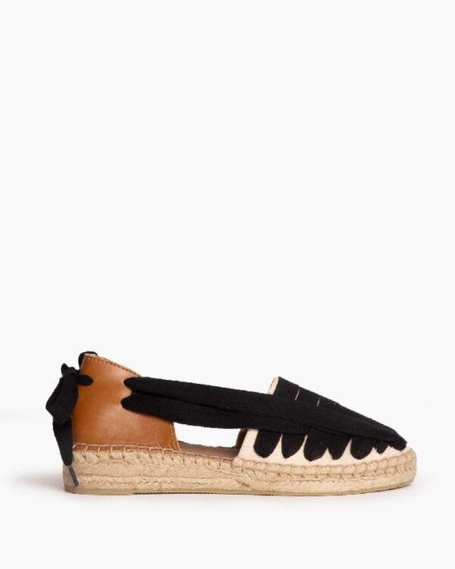 Espadrillas piatte di tipo valenciano nero marca Corina M4320