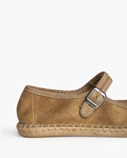 Sapatilha de bailarina da marca Corina com fivela e sola em juta castanha, REF. M6360