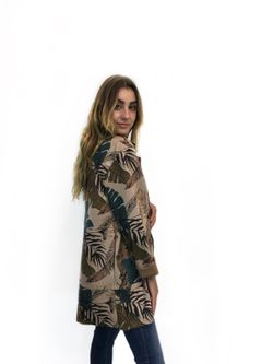 Blazer Con Estampado Floral Beige