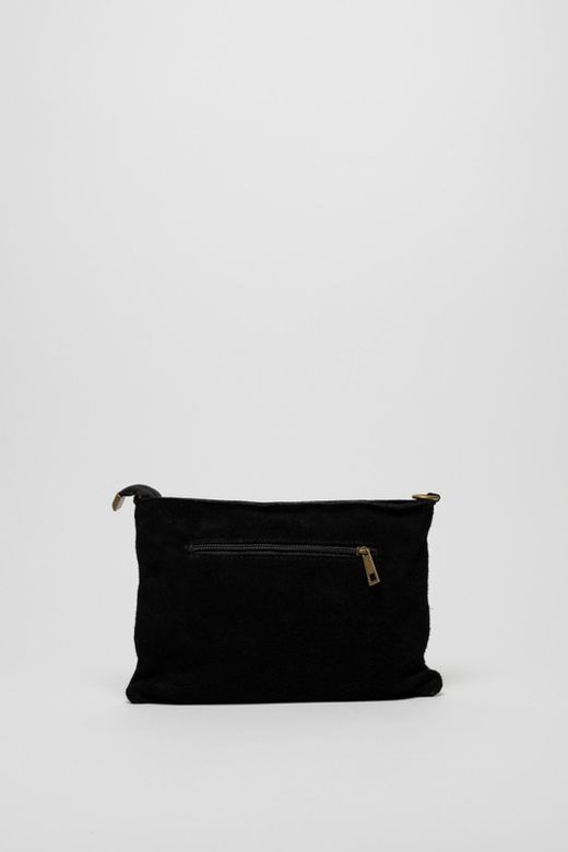Borsa A Spalla In Pelle Con Borchie Oro Nera