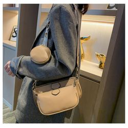 Bolsa Crossbody Bege 3 Peças