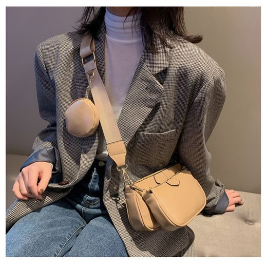 Bolso Bandolera 3 Piezas Beige