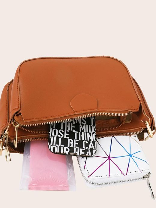 Bolso Bandolera 3 Piezas Camel