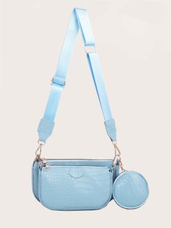 Sac Bandoulière 3 Pièces Bleu Clair