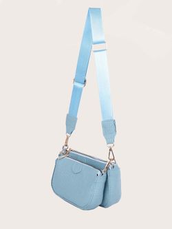 Sac Bandoulière 3 Pièces Bleu Clair