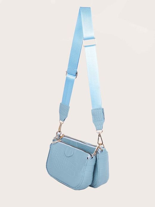 Sac Bandoulière 3 Pièces Bleu Clair