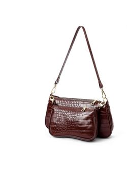 Bolso Bandolera 3 Piezas Granate Estampado