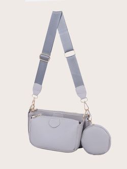 Bolso Bandolera 3 Piezas Gris