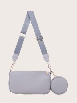 Bolso Bandolera 3 Piezas Gris