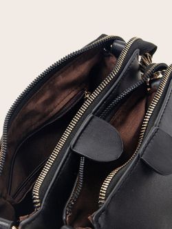 Sac à bandoulière noir 3 pièces