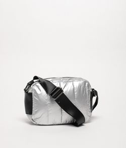 Bolso Bandolera Acolchado Plata
