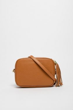 Bolso Bandolera Aries De Piel Camel