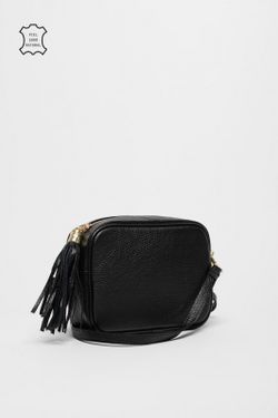 Borsa a tracolla Aries in pelle nera