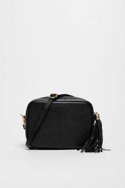Borsa a tracolla Aries in pelle nera