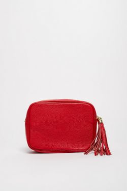 Bolso Bandolera Aries De Piel Rojo