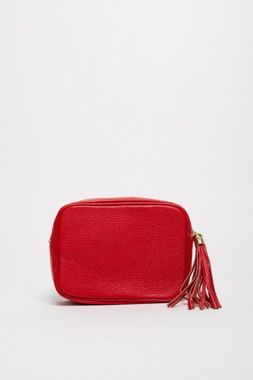 Bolso Bandolera Aries De Piel Rojo