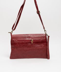 Bolso Bandolera de Piel Granate