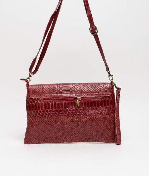 Bolso Bandolera de Piel Granate