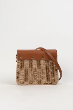 Bolso Bandolera De Rafia Lydia Camel