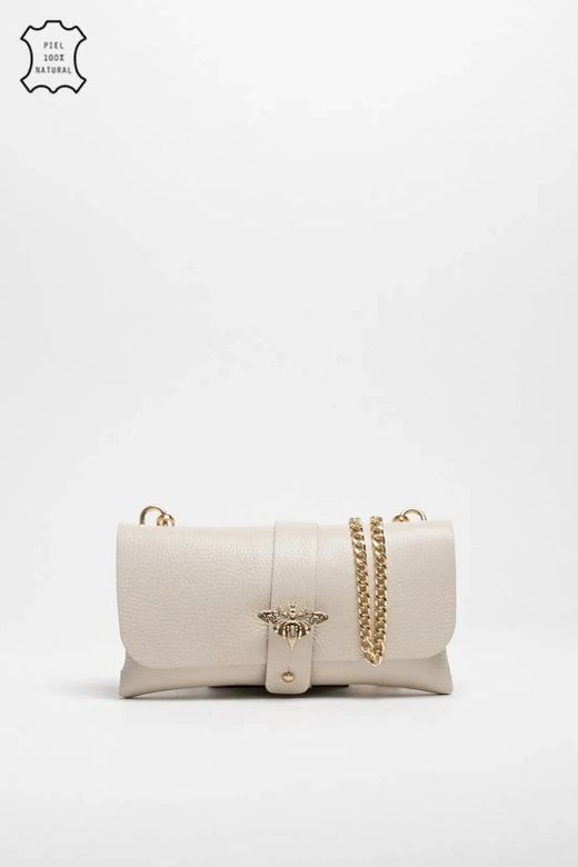 Bolsa tiracolo mini abelha bege