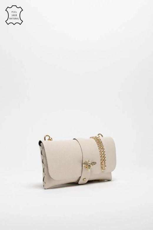 Bolsa tiracolo mini abelha bege