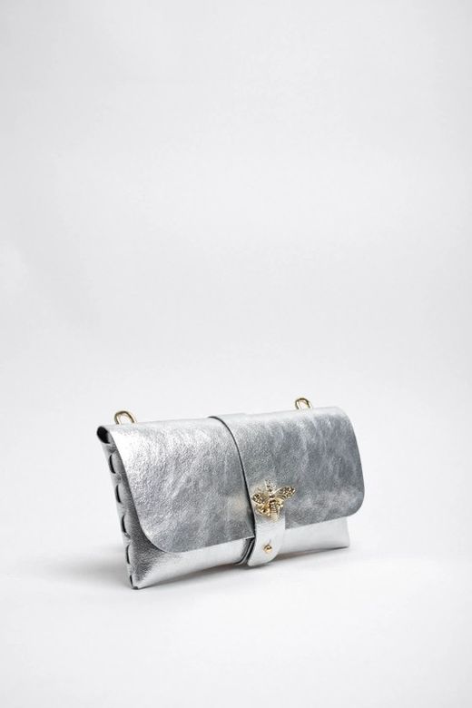 Bolso Bandolera Mini Abeja Plata
