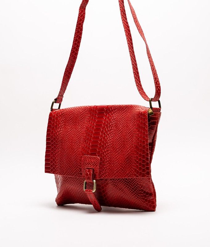 Bolso Bandolera Piel Meral Rojo — Zapatos Calzados Germans
