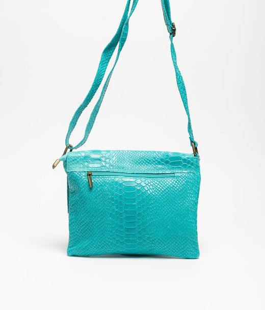 Bolso Bandolera Piel Meral Turquesa