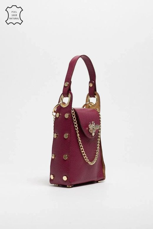 Bolso De Bandolera Y Mano Abeja Burdeos