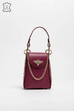 Bolso De Bandolera Y Mano Abeja Burdeos