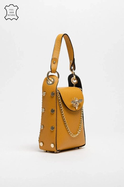 Sac bandoulière et main Abeille moutarde