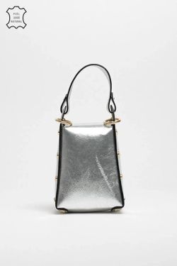 Bolsa de ombro e bolsa prateada Bee