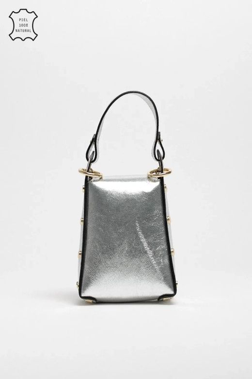 Bolsa de ombro e bolsa prateada Bee