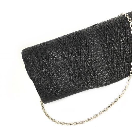 Bolso De Mano Con Cadena Negro