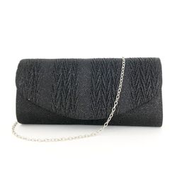 Bolso De Mano Con Cadena Negro