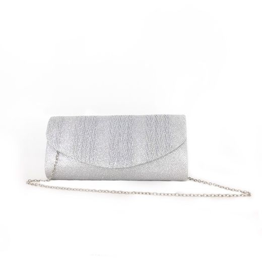 Bolso De Mano Con Cadena Plateado