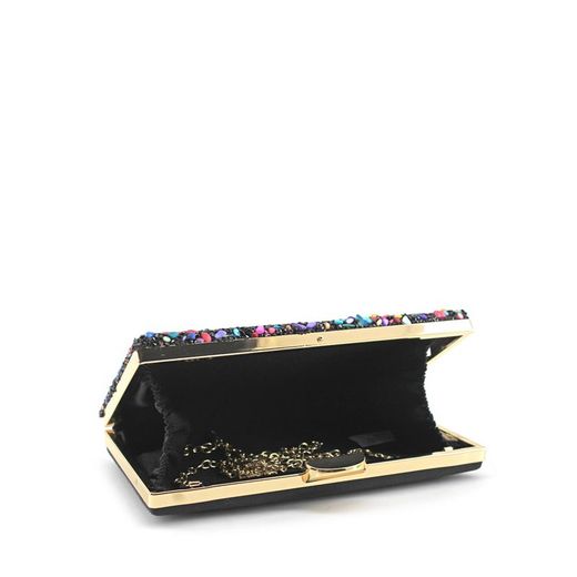 Bolso Fiesta Pedrería Multicolor - Negro