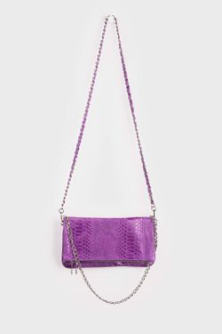Sac en cuir à double chaîne lilas