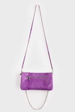 Sac en cuir à double chaîne lilas